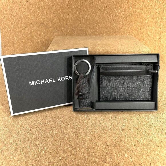 Michael Kors Men's Slim Card Holder with Key Ring Pocket Size - Picture 1 of 12
